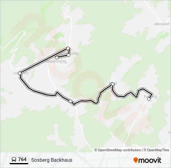764 Bus Line Map