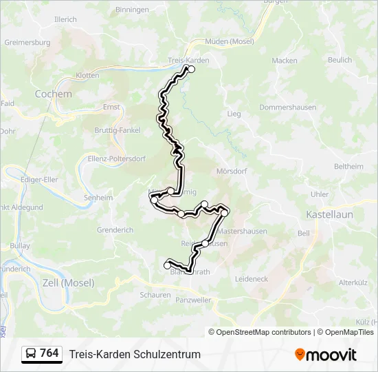 764 Bus Line Map