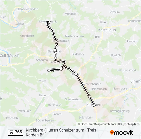 765 Bus Line Map