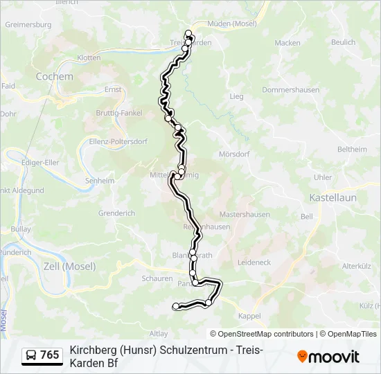 765 Bus Line Map