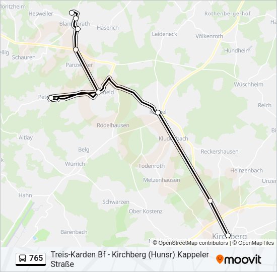 Автобус 765: карта маршрута