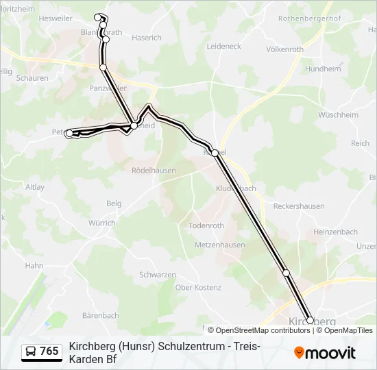 765 Bus Line Map