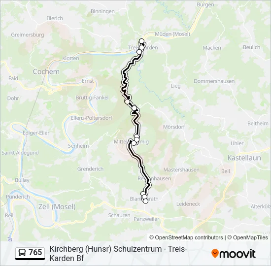 765 Bus Line Map