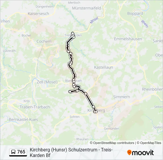 765 Bus Line Map