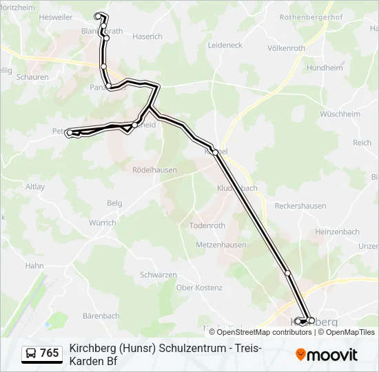 765 Bus Line Map