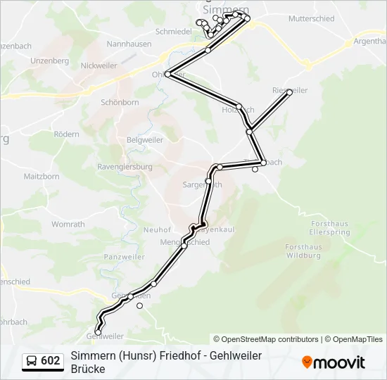 602 Bus Line Map