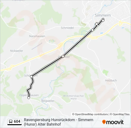 604 Bus Line Map