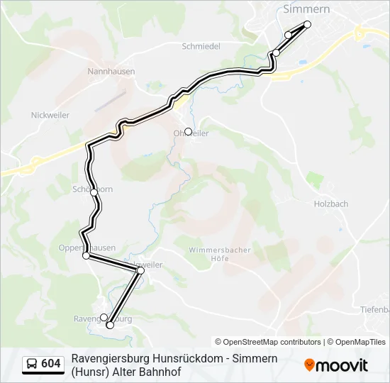 604 Bus Line Map