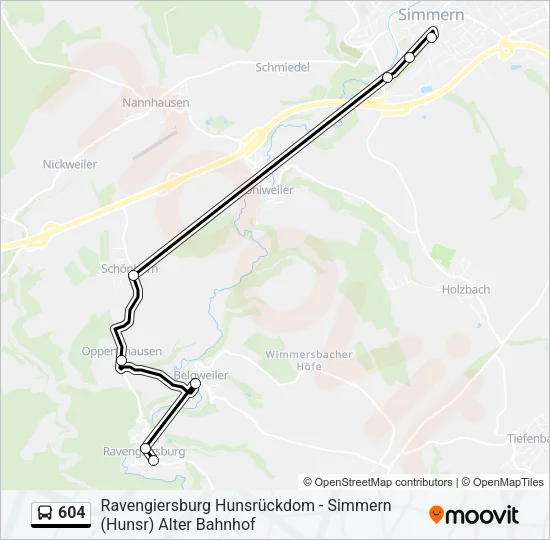 604 Bus Line Map