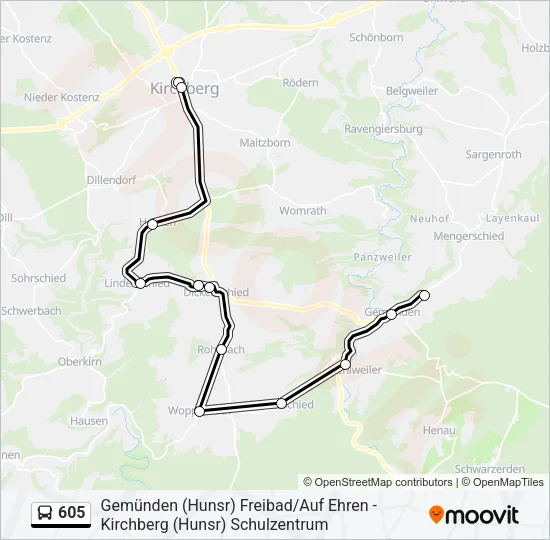 605 Bus Line Map
