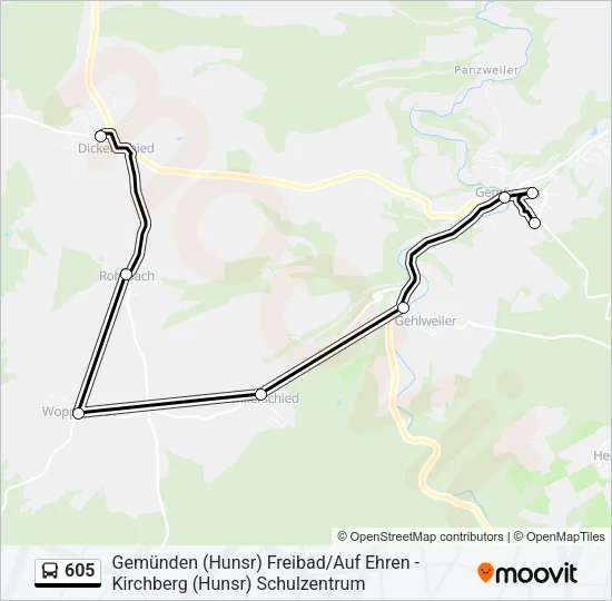 605 Bus Line Map