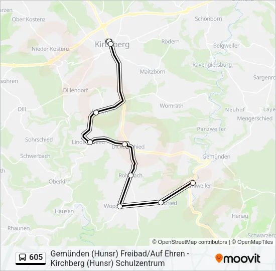 605 Bus Line Map
