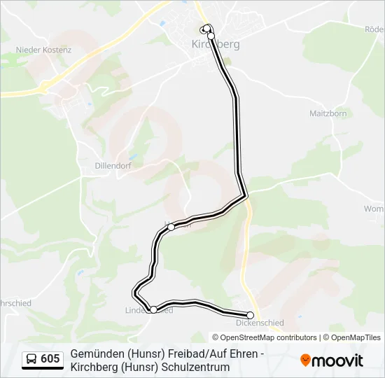 605 Bus Line Map