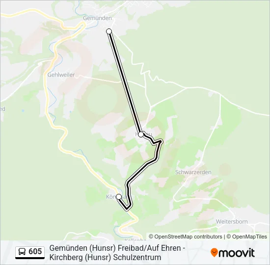605 Bus Line Map