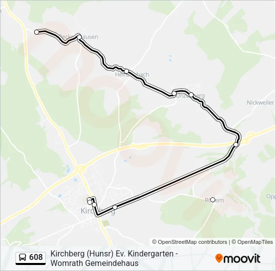 608 Bus Line Map