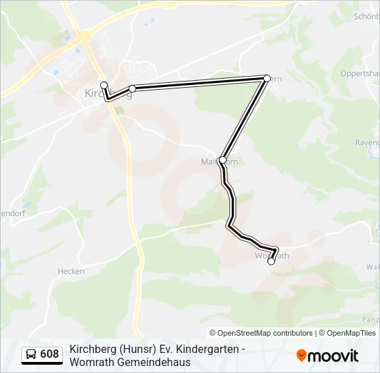 608 Bus Line Map