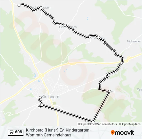 608 Bus Line Map