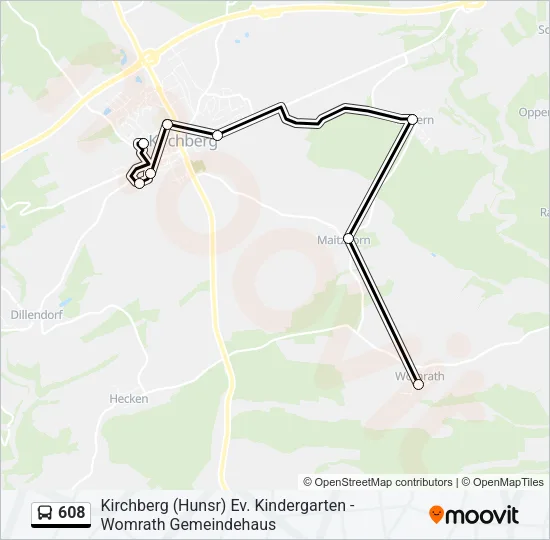608 Bus Line Map