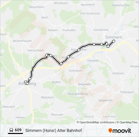609 Bus Line Map