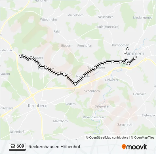 609 Bus Line Map