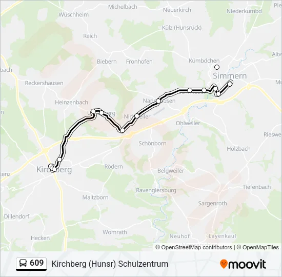 609 Bus Line Map