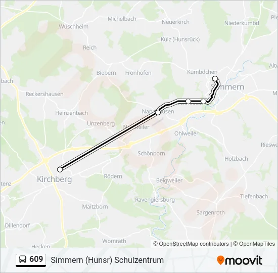 609 Bus Line Map