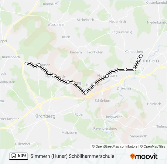 609 Bus Line Map