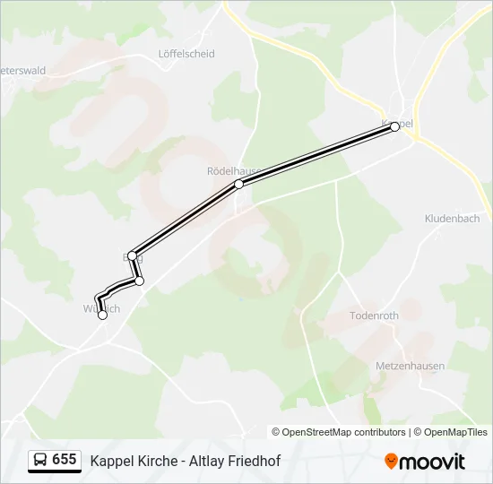 655 Bus Line Map