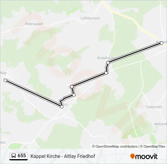 655 Bus Line Map