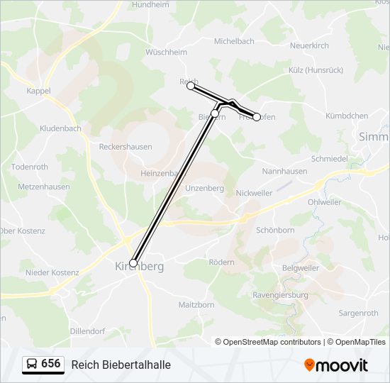 656 Bus Line Map