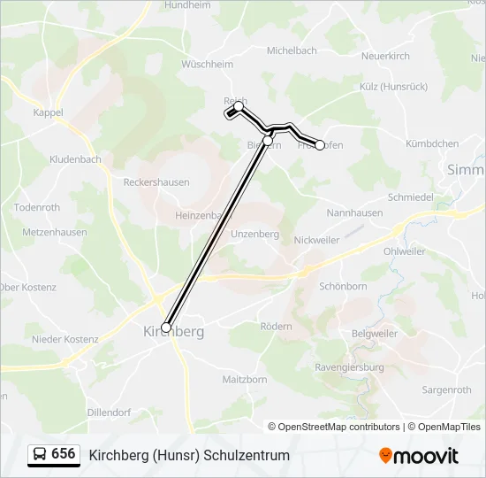 656 Bus Line Map