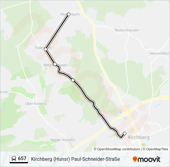 657 Bus Line Map