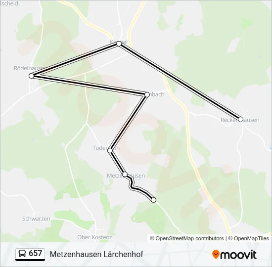 657 Bus Line Map