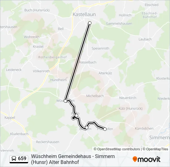 659 Bus Line Map