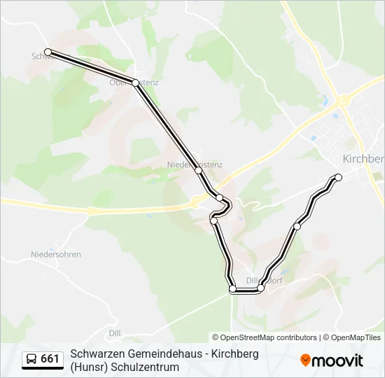 661 Bus Line Map