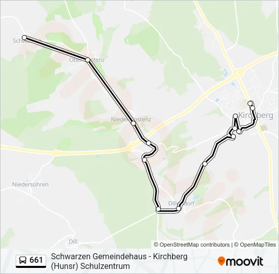 661 Bus Line Map