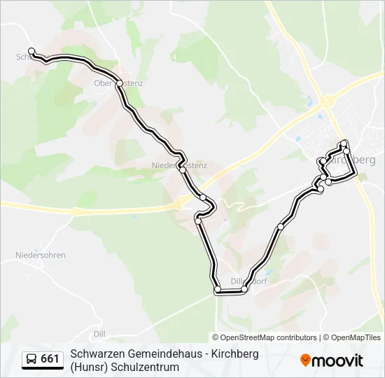 661 Bus Line Map