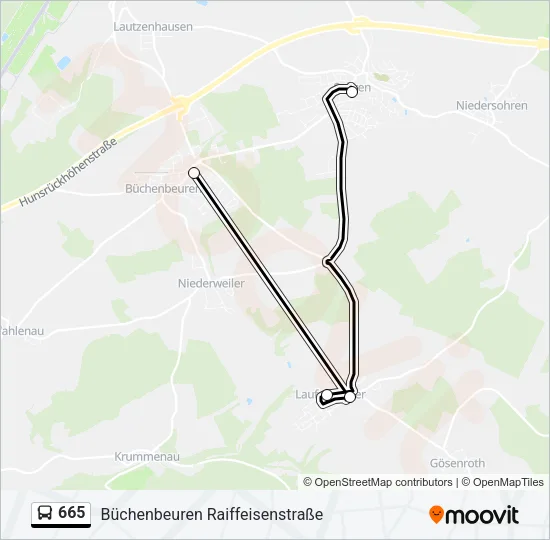 665 Bus Line Map