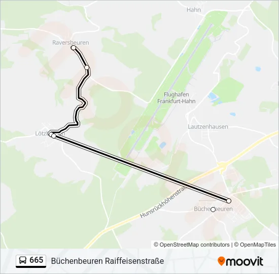 665 Bus Line Map