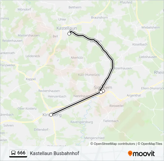666 Bus Line Map
