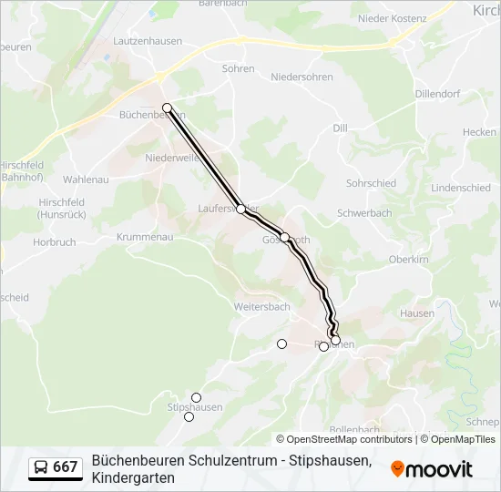 667 Bus Line Map