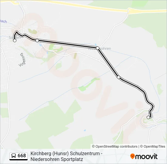 668 Bus Line Map