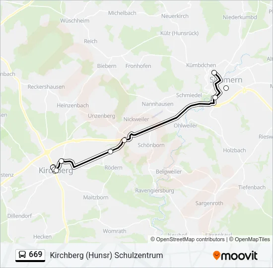 669 Bus Line Map