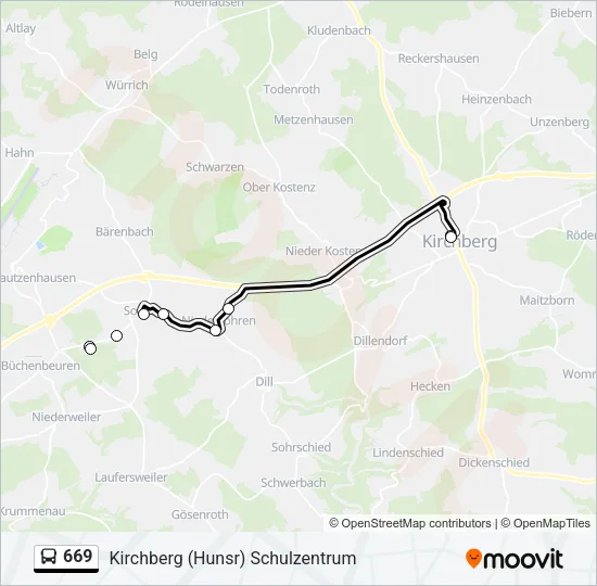 669 Bus Line Map