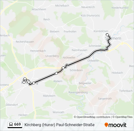 669 Bus Line Map