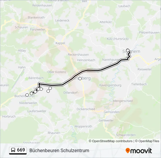 669 Bus Line Map