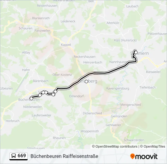 669 Bus Line Map