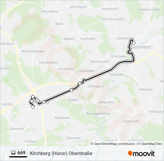 669 Bus Line Map