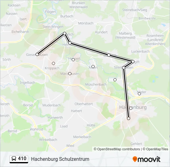 410 Bus Line Map