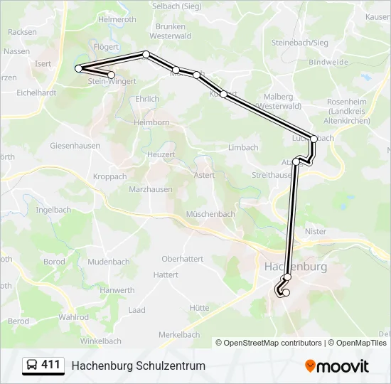 411 Bus Line Map